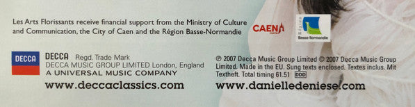 Danielle de Niese, Les Arts Florissants, William Christie : Handel Arias (CD, Album)