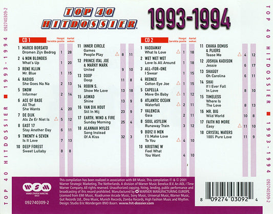 Various : Top 40 Hitdossier 1993-1994 (2xCD, Comp)