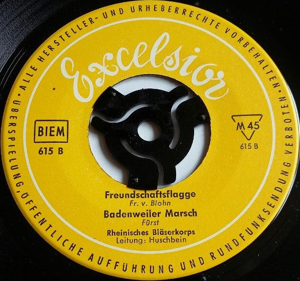 Musikkorps Der Düsseldorfer Schutzpolizei, Musikmeister Ferdinand Boscheinen / Rheinisches Bläserkorps, Huschbein : Jagdgeschwader Richthofen (7", EP, Mono)