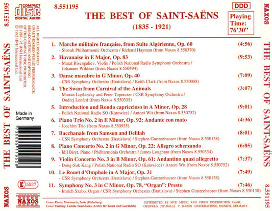 Camille Saint-Saëns : The Best Of Saint-Saëns (CD, Comp)