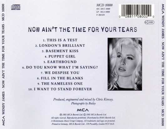 Wendy James : Now Ain't The Time For Your Tears (CD, Album)