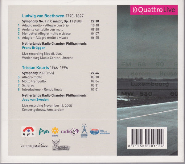 Radio Kamer Filharmonie, Frans Brüggen, Jaap van Zweden, Ludwig van Beethoven, Tristan Keuris : Beethoven Symphony No. 1 / Keuris Symphony In D (CD, Dig)