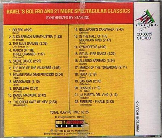 Star Inc. : Ravel's Bolero And 21 More Spectacular Classics, Synthesized By Star Inc. (CD, Album)