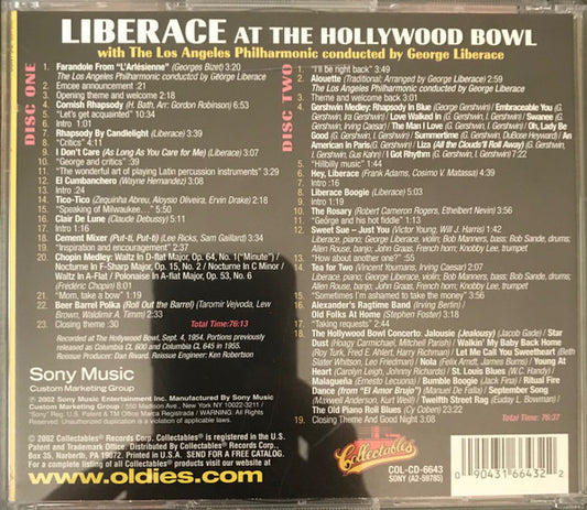 Liberace : Liberace At The Hollywood Bowl (The Complete Concert) (2xCD, Comp)
