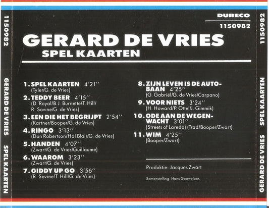 Gerard De Vries : Spel Kaarten (CD, Comp)