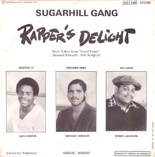 Sugarhill Gang : Rapper's Delight (7", Single, Inj)