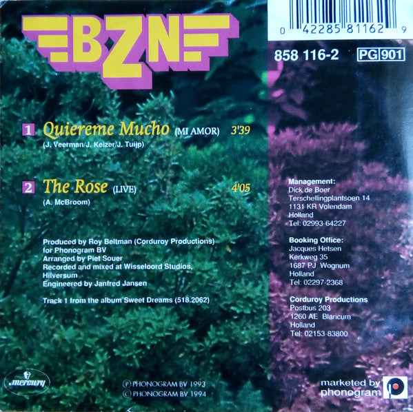 BZN : Quiereme Mucho (CD, Single, Car)