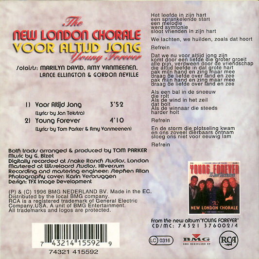 New London Chorale : Voor Altijd Jong / Young Forever (A Tom Parker Project) (CD, Single)