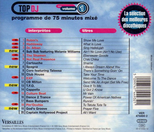 Various : Top DJ Volume 1 (CD, Comp, P/Mixed)
