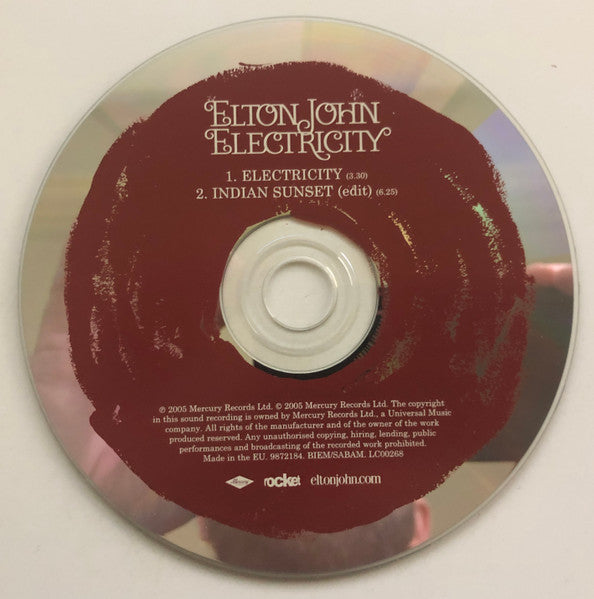 Elton John : Electricity (CD, Single)