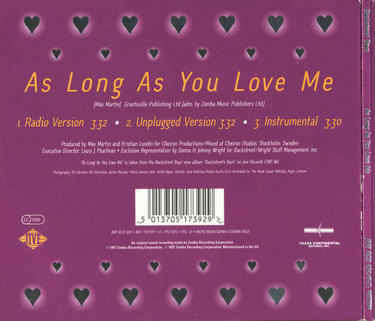 Backstreet Boys : As Long As You Love Me (CD, Single, CD2)