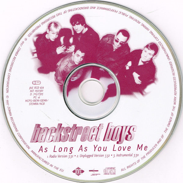 Backstreet Boys : As Long As You Love Me (CD, Single, CD2)