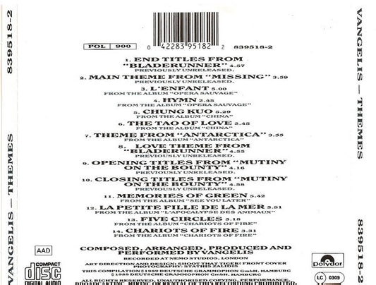 Vangelis : Themes (CD, Comp)