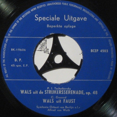 Pyotr Ilyich Tchaikovsky, Berliner Symphoniker o.l.v. Alfred van Weth : Walsen En Dansen (7", EP, Ltd, S/Edition)