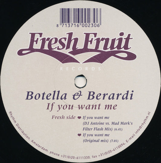 Botella & Berardi : If You Want Me (12")