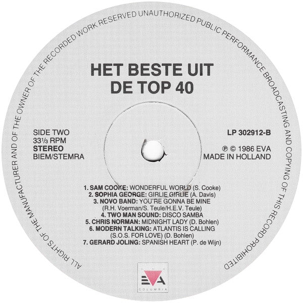 Various : Het Beste Uit De Top 40 Van 't Jaar '86 (2xLP, Comp)