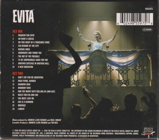 Andrew Lloyd Webber and Tim Rice : Evita (2006 London Cast Recording) (CD, Album)