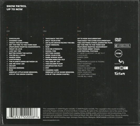 Snow Patrol : Up To Now (2xCD, Comp + DVD-V, Comp)