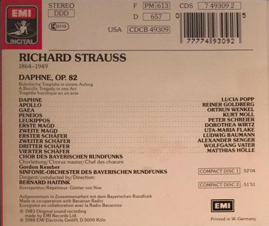 Richard Strauss - Lucia Popp, Reiner Goldberg, Peter Schreier, Ortrun Wenkel, Kurt Moll, Chor Des Bayerischen Rundfunks Und Symphonie-Orchester Des Bayerischen Rundfunks / Bernard Haitink : Daphne (2xCD, RE)