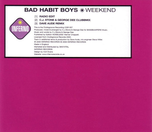 Bad Habit Boys : Weekend (CD, Single)