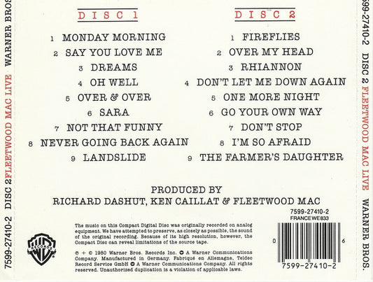 Fleetwood Mac : Fleetwood Mac Live (2xCD, Album, RE)
