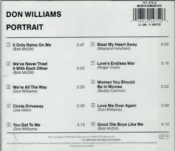 Don Williams (2) : Portrait (CD, Album, RE)