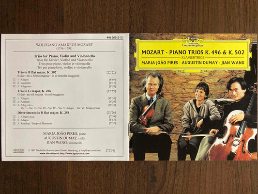 Wolfgang Amadeus Mozart, Maria-João Pires, Augustin Dumay, Jian Wang : Piano Trios K. 496 & K. 502 = Klaviertrios (CD, Album)
