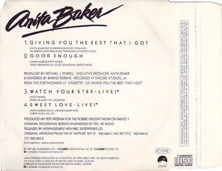 Anita Baker : Giving You The Best That I Got (CD, Mini, Single)