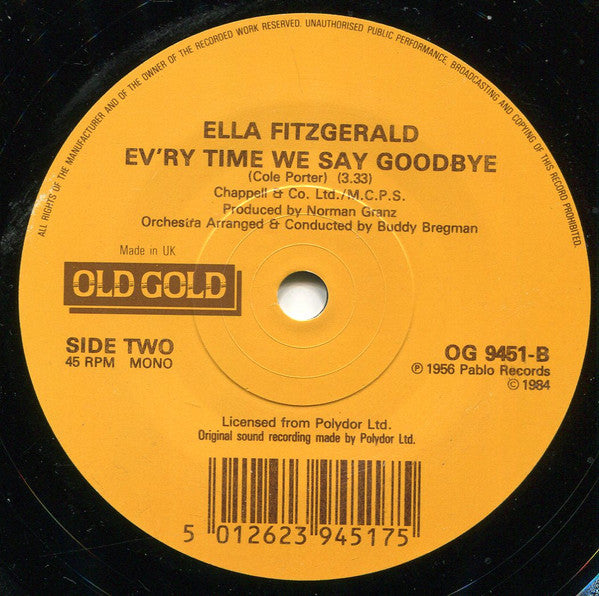 David Rose & His Orchestra / Ella Fitzgerald : The Stripper / Ev'ry Time We Say Goodbye (7", Single, Alt)