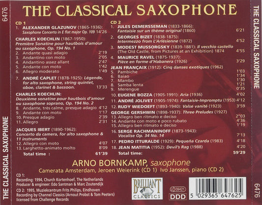 Arno Bornkamp : The Classical Saxophone (2xCD, Album)