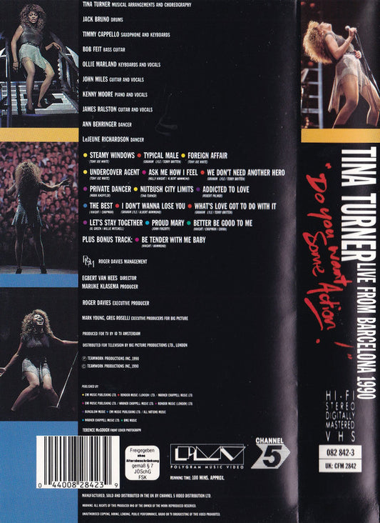 Tina Turner : Do You Want Some Action! Live From Barcelona 1990 (VHS, PAL)