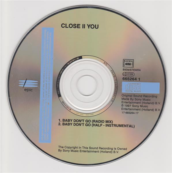 Close II You : Baby Don't Go (CD, Single)