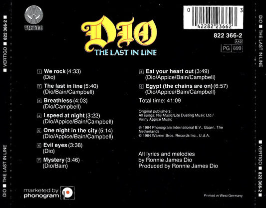 Dio (2) : The Last In Line (CD, Album, RE, PDO)