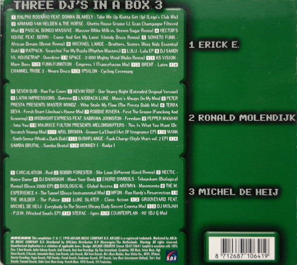 Erick E - Michel De Hey - Ronald Molendijk : Three DJ's In A Box 3 (3xCD, Comp, Mixed)