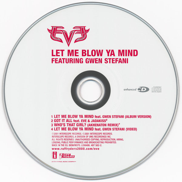 Eve (2) Featuring Gwen Stefani : Let Me Blow Ya Mind (CD, Single, Enh)