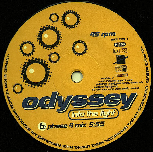 Odyssey (4) : Into The Light (12")