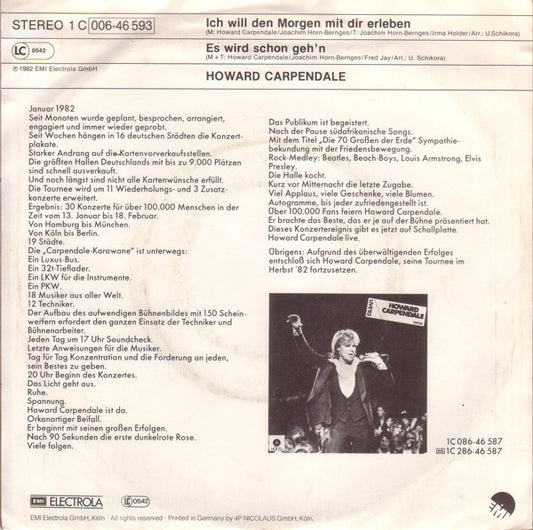 Howard Carpendale : Ich Will Den Morgen Mit Dir Erleben (7", Single)