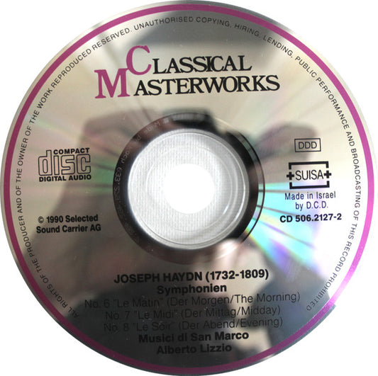 Joseph Haydn : Symphonien - No. 6 Le Matin = Der Morgen = Morning - No. 7 Le Midi = Der Mittag = Midday - No. 8 Le Soir = Der Abend = Evening (CD)