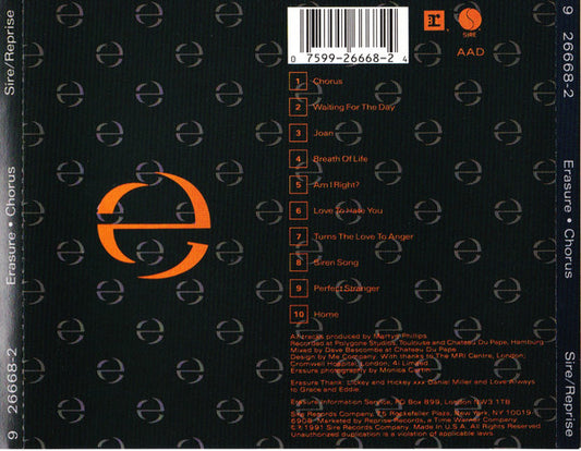 Erasure : Chorus (CD, Album, RP)