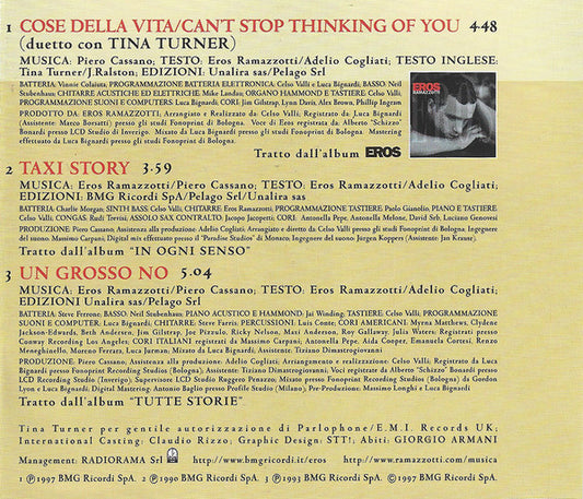 Eros Ramazzotti Duetto Con Tina Turner : Cose Della Vita (Can't Stop Thinking Of You) (CD, Maxi)