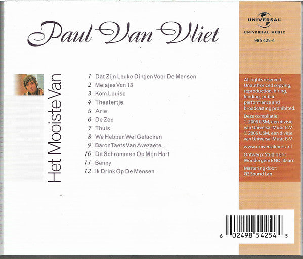 Paul van Vliet (2) : Het Mooiste Van (CD, Comp)