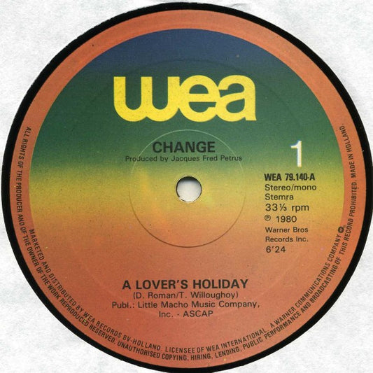 Change : A Lover's Holiday (Long Version) (12", Maxi)