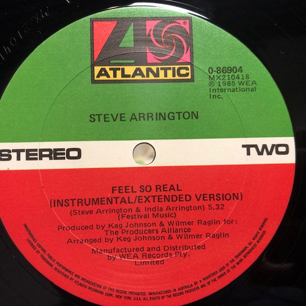 Steve Arrington : Feel So Real (12", Maxi)