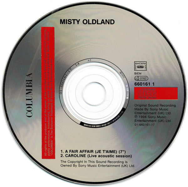 Misty Oldland : A Fair Affair (Je T'aime) (CD, Single, Car)