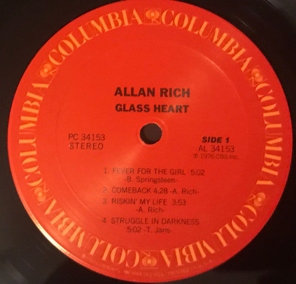 Allan Rich (2) : Glass Heart (LP, Album)