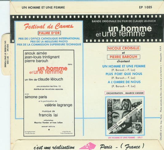 Nicole Croisille Et Pierre Barouh : Un Homme Et Une Femme (7", EP)