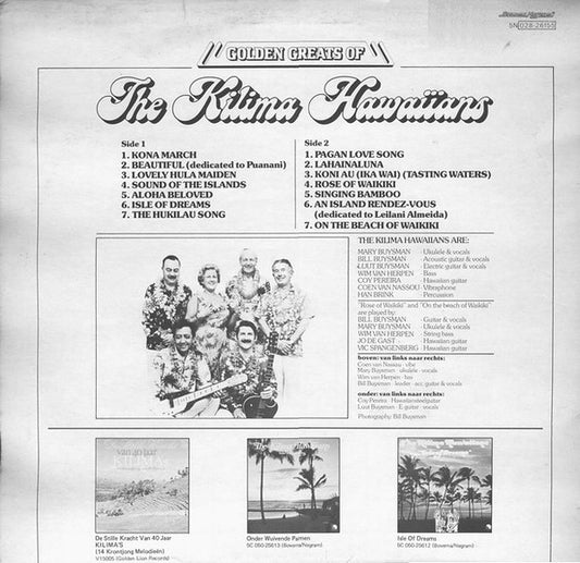 De Kilima Hawaiians : Golden Greats Of The Kilima Hawaiians (LP, Album, Comp)