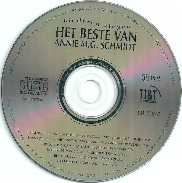 Various : Kinderen Zingen Het Beste Van Annie M.G. Schmidt (CD, Comp)