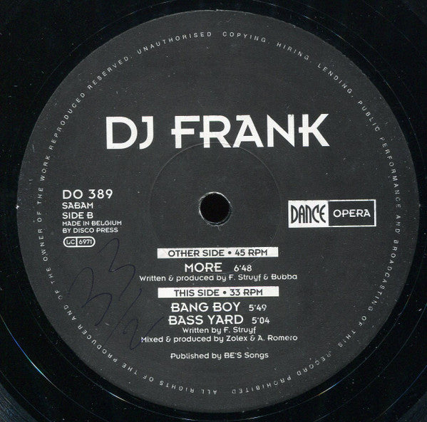 DJ Frank (4) : More (12")