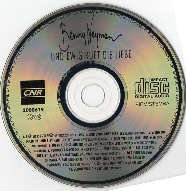 Benny Neyman : Und Ewig Ruft Die Liebe (CD, Album)
